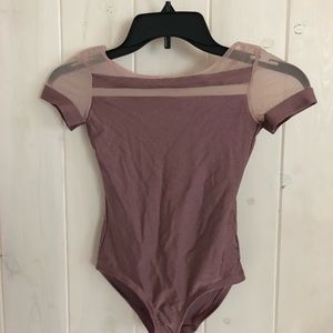 Shimmery dusty pink leotard